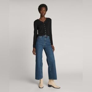 NWOB Everlane Leather The City Boot in Cream, 1 3/4” Block Heel & Pull Tabs, 10